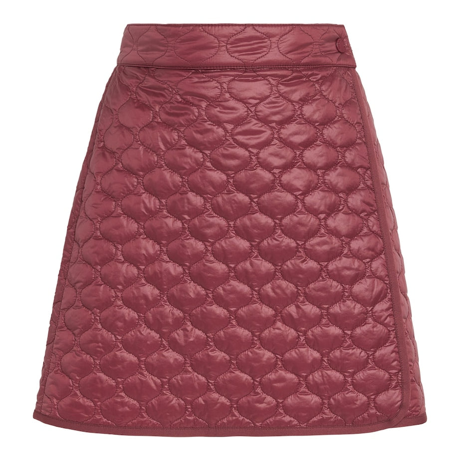 Moncler Red Quilted Wrap Mini Skirt