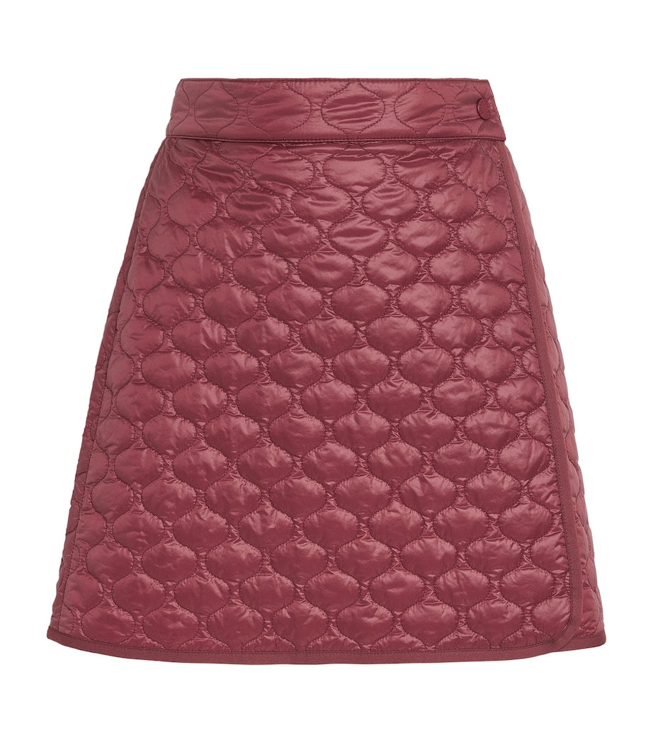 Moncler Red Quilted Wrap Mini Skirt