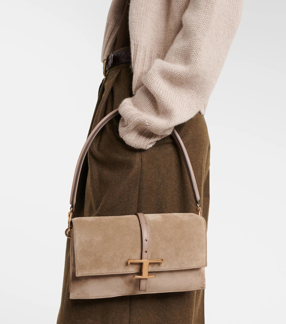 Tod's - T Timeless Mini suede shoulder bag