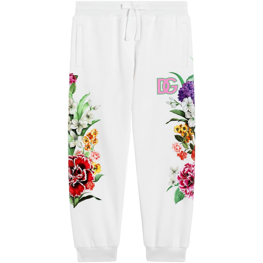 Dolce & Gabbana Kids Cotton Fleece Floral Sweatpants (8-12+ Years)
