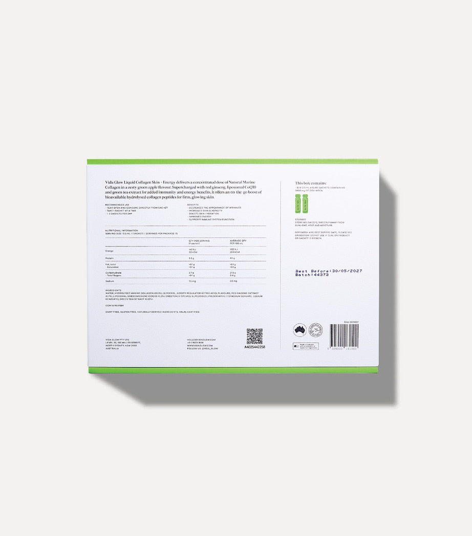 Vida Glow Liquid Collagen Skin + Energy (15 x 12.4ml)