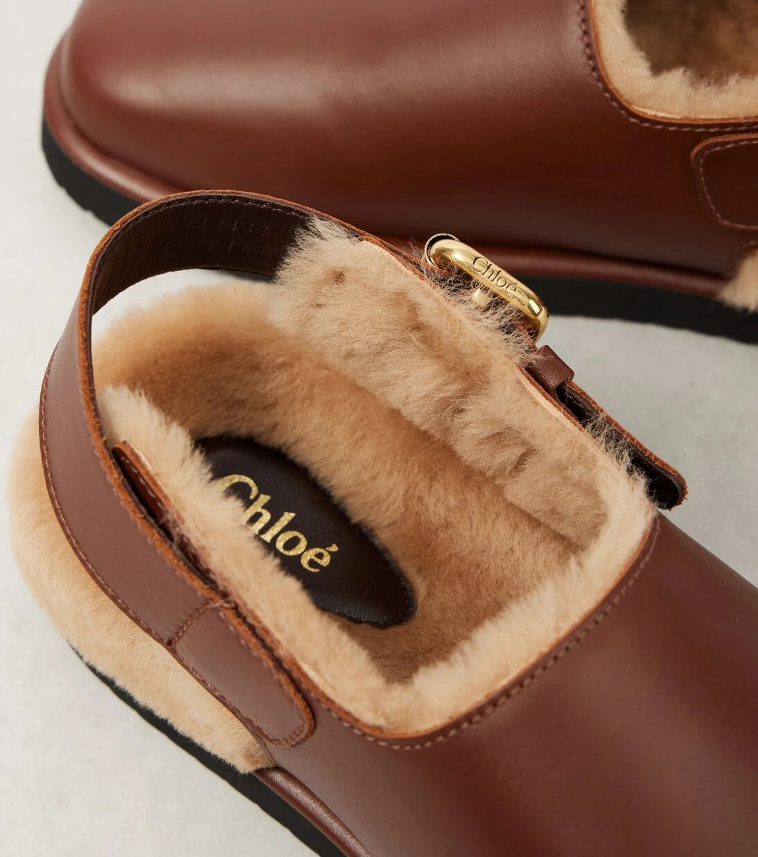 Chloé - Nil shearling-lined leather mules