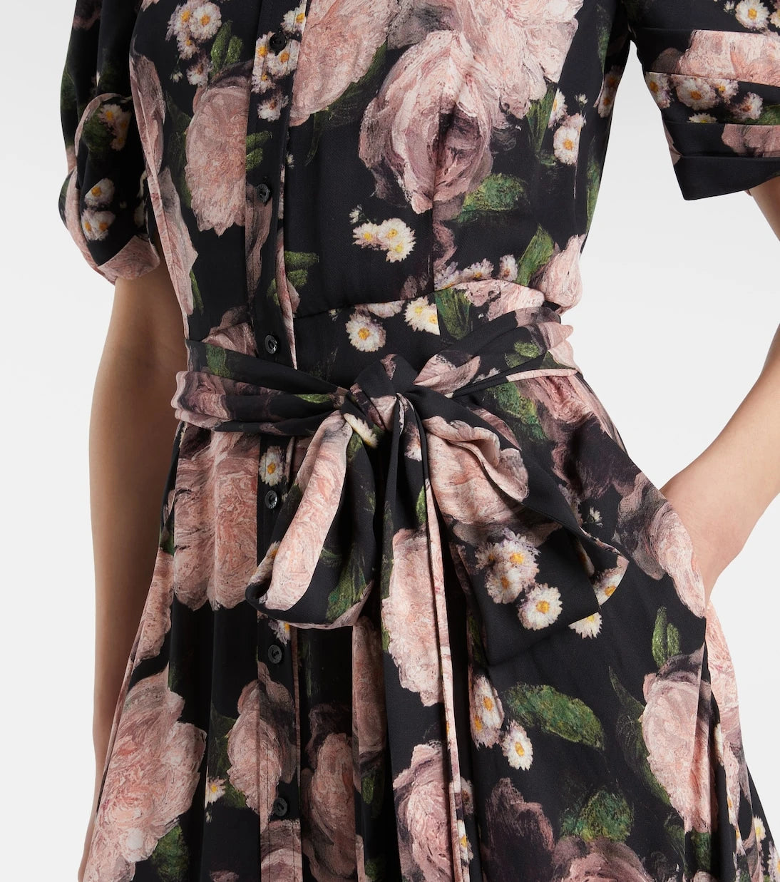 Erdem - Floral belted shirt dress