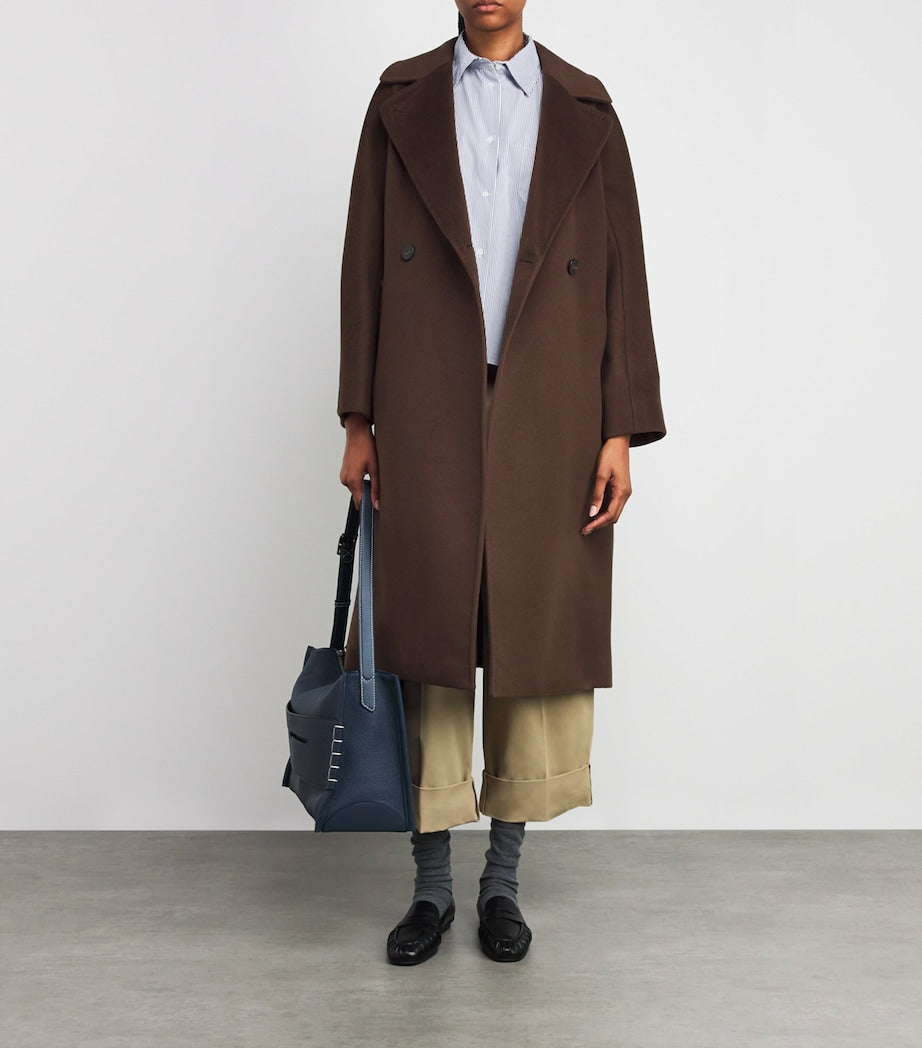 Weekend Max Mara Brown Virign Wool Double-Breasted Coat