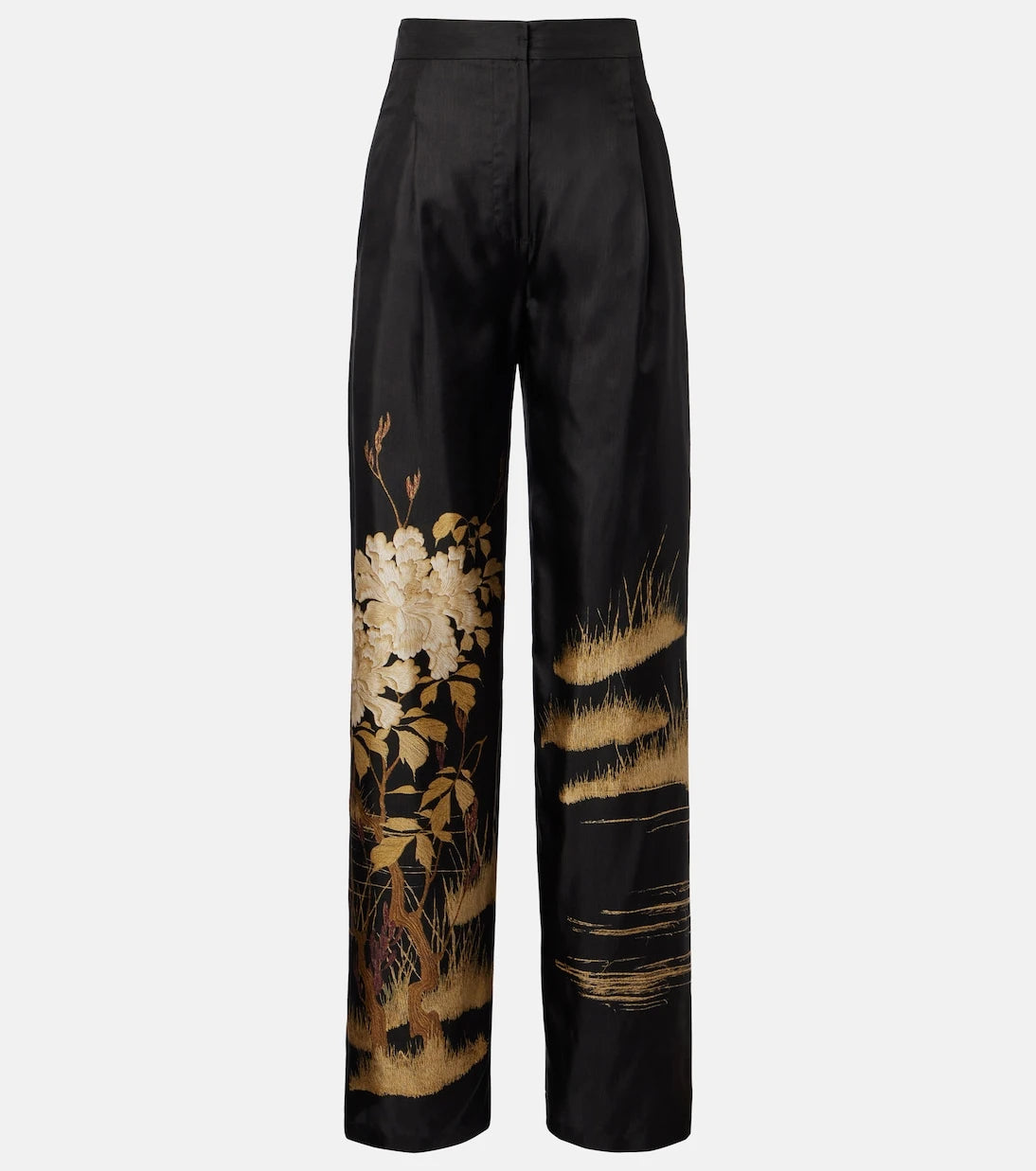 Max Mara - Mappa printed high-rise silk wide-leg pants