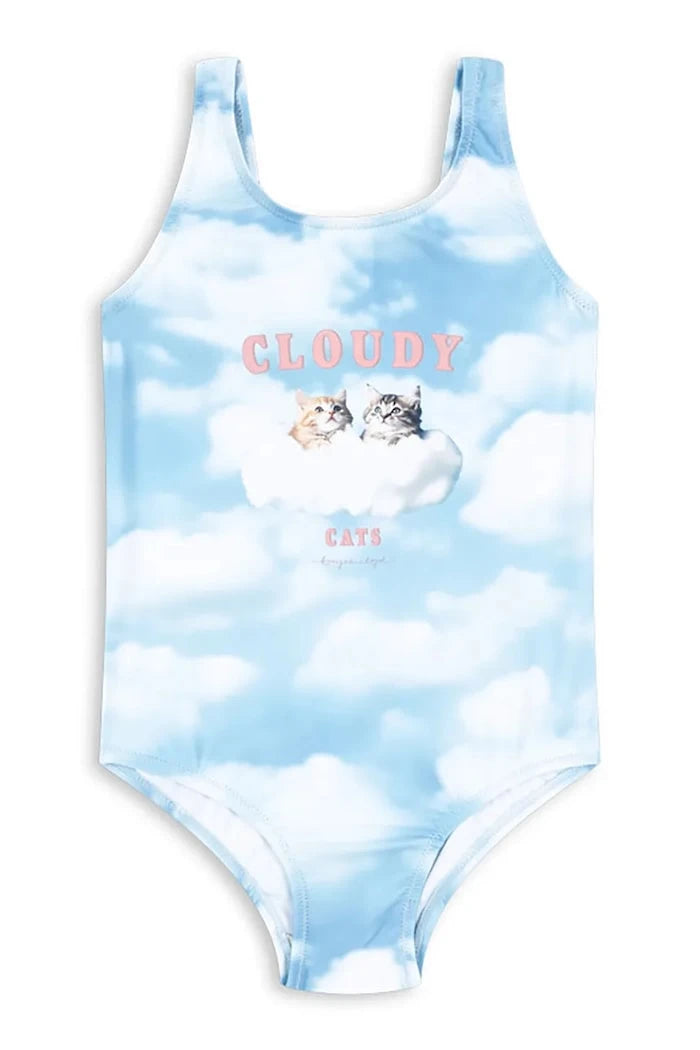 Konges Sløjd Çocuklar İçin Tam Mayo CLOUDY SWIMSUIT GRS