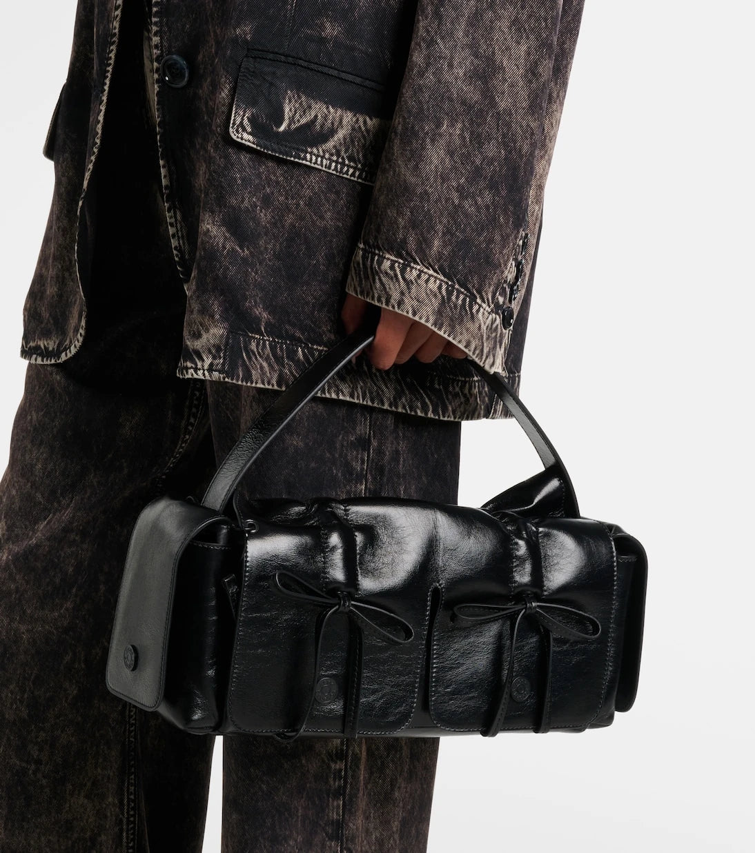 Acne Studios - Bow-detail leather tote bag