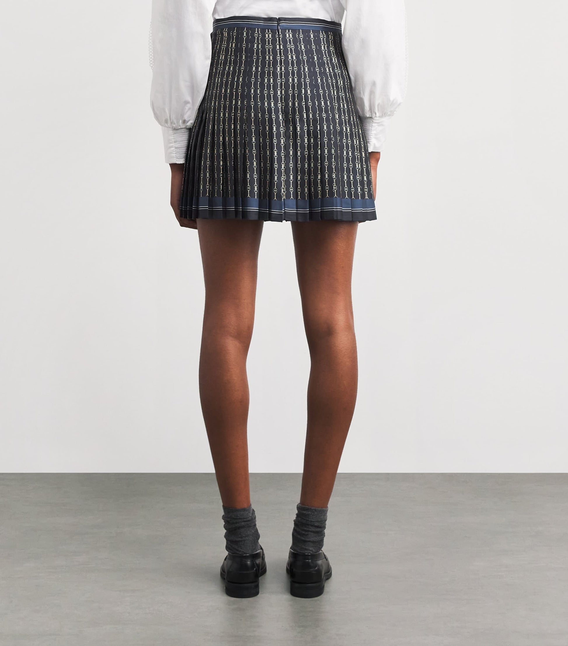 Claudie Pierlot Black Pleated Printed Mini Skirt