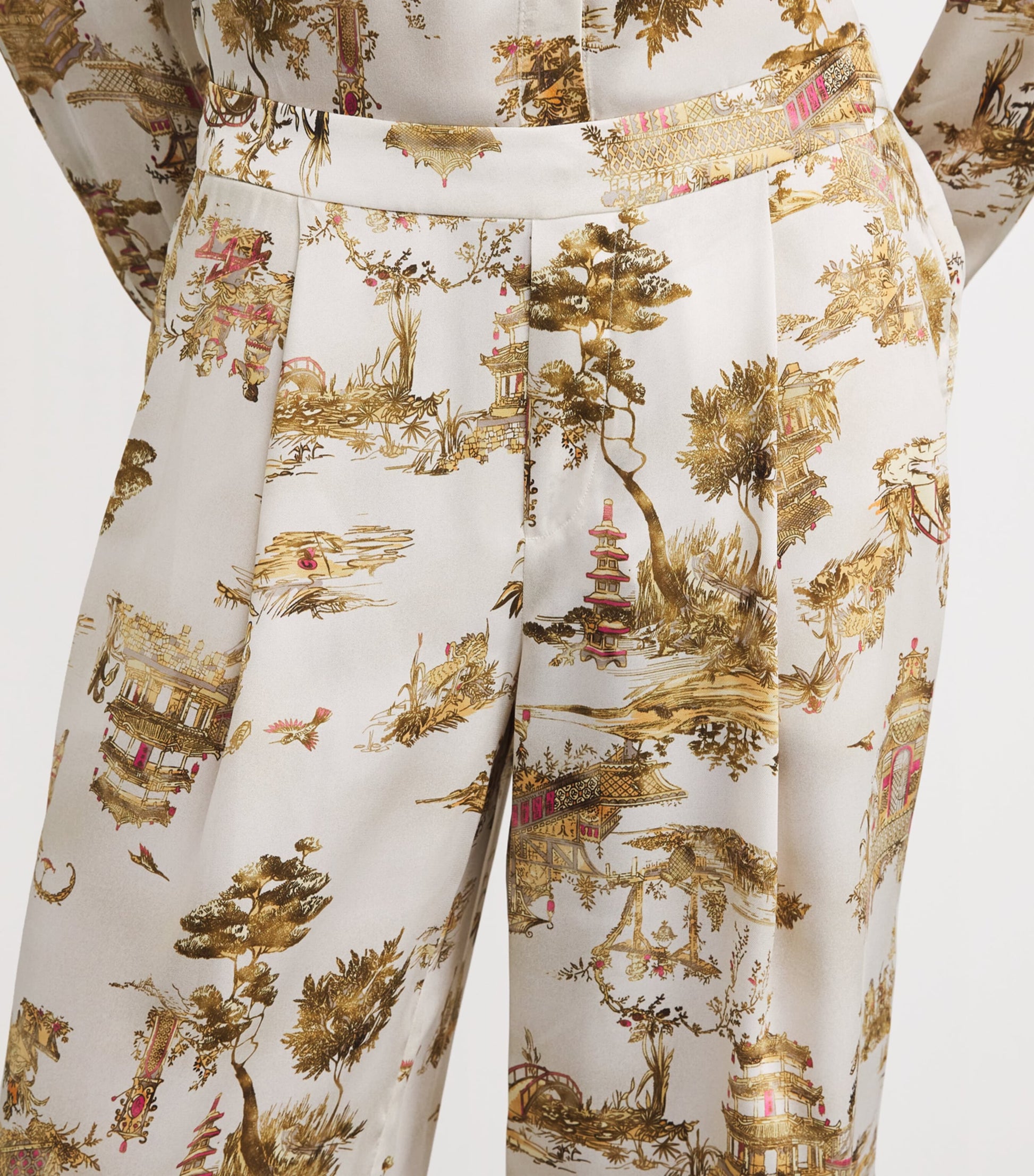 L'Agence Multi Pleated Tavia Wide-Leg Trousers