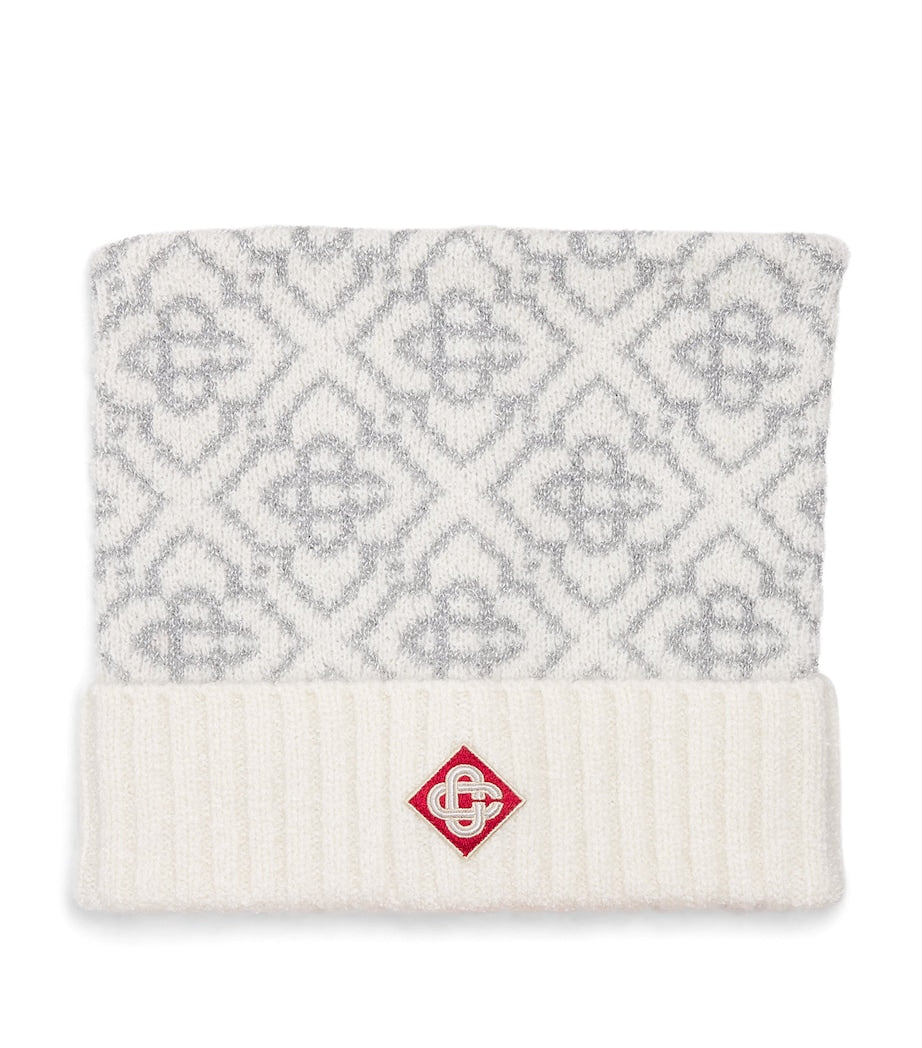 Mohair-Blend Ski Monogram Beanie