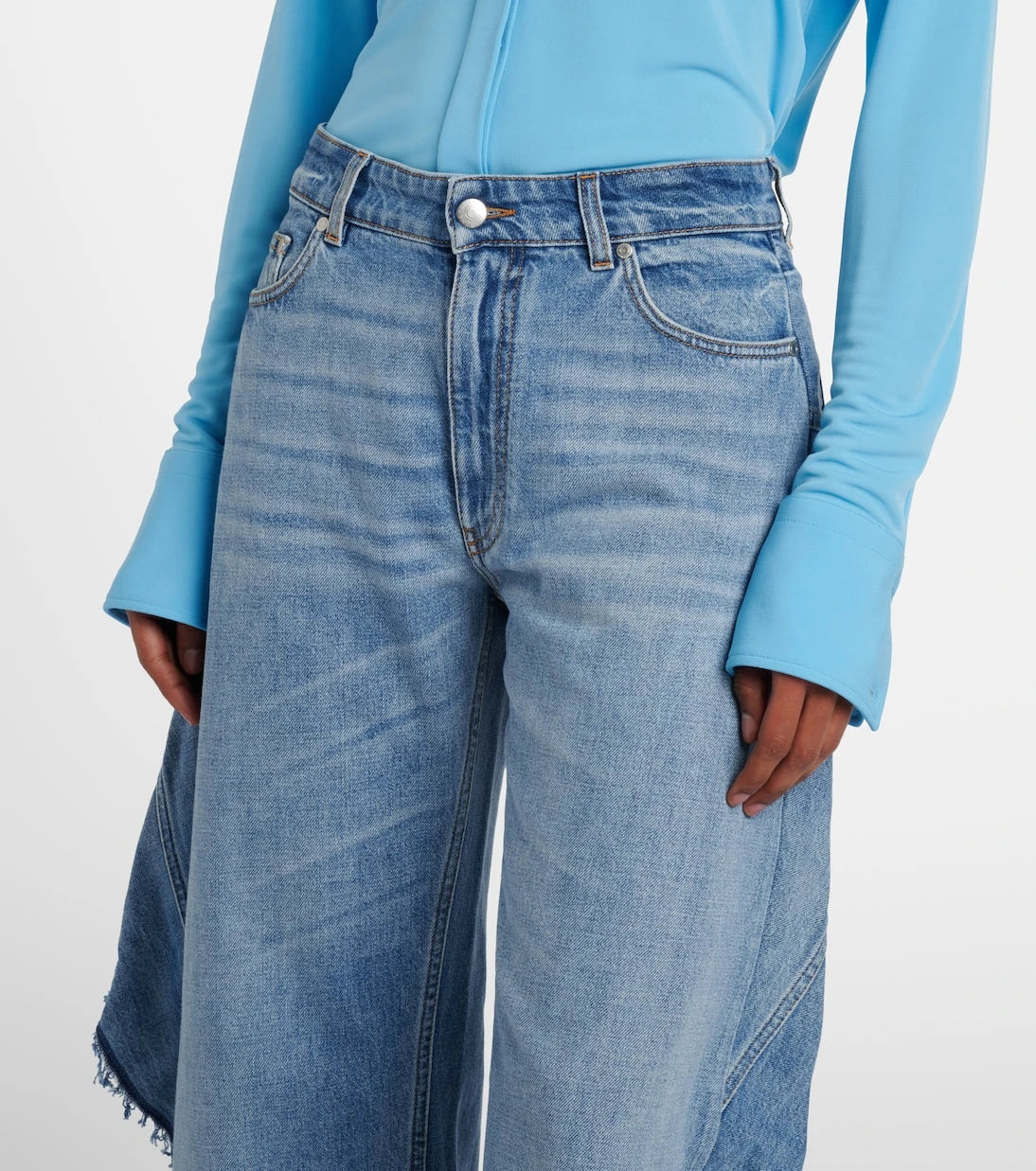 Stella McCartney - Paneled barrel-leg jeans