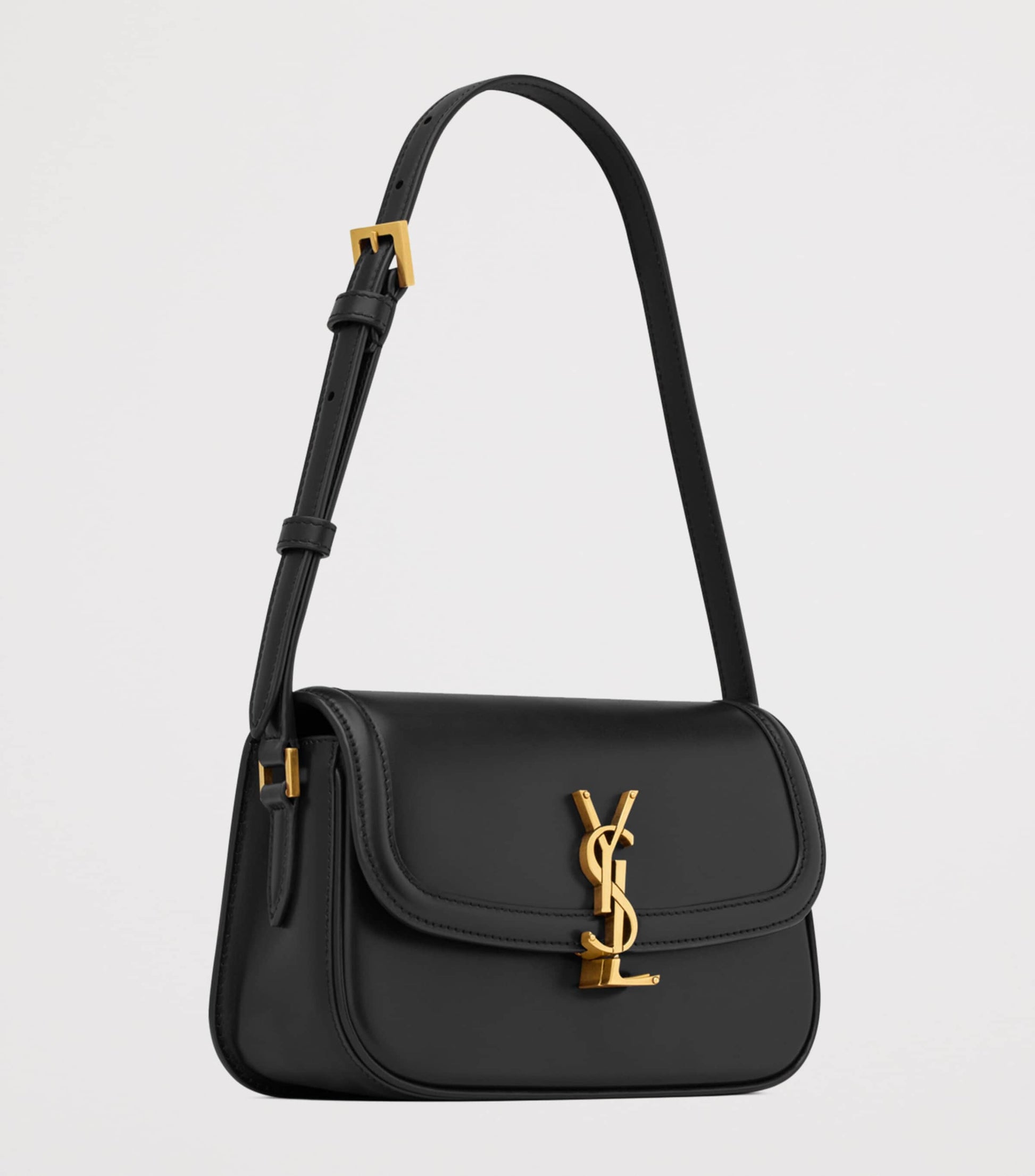 Saint Laurent Black Mini Leather Solferino Satchel