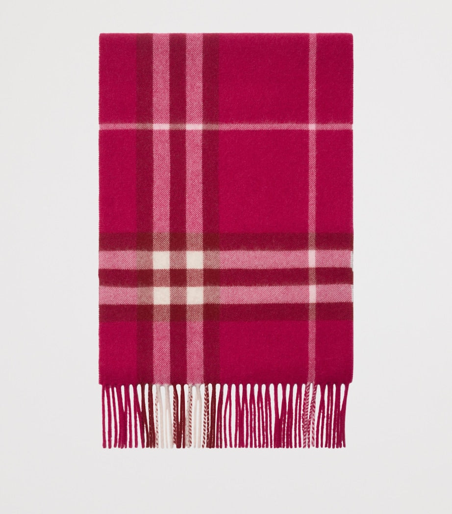 Burberry Pink Cashmere Check Scarf