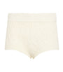 Ivory Cable-Knit Shorts