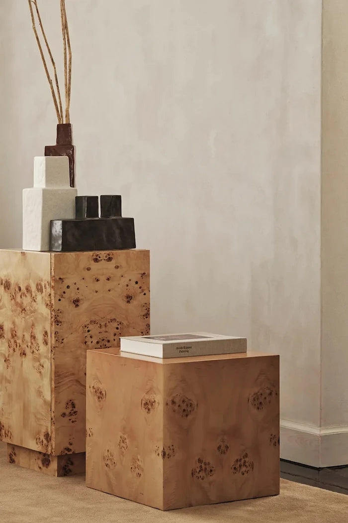 Маса ferm LIVING Burl Cube Side Table