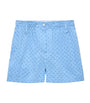 Prada Turquoise Cotton Poplin Embroidered Shorts