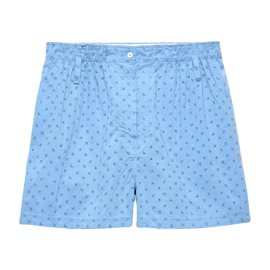 Prada Turquoise Cotton Poplin Embroidered Shorts