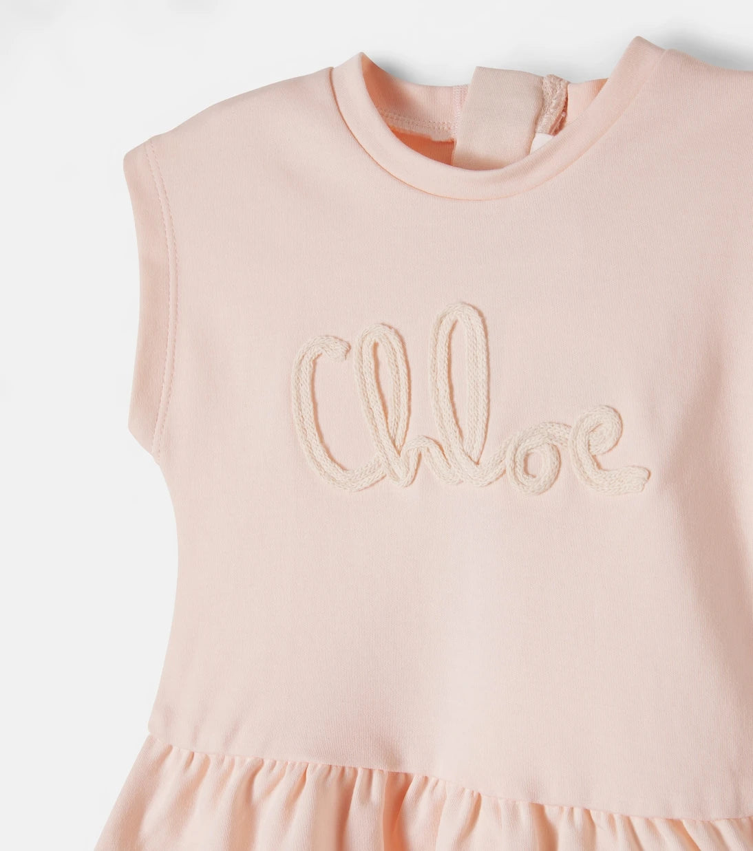Chloé Kids - Logo-embroidered cotton jersey dress