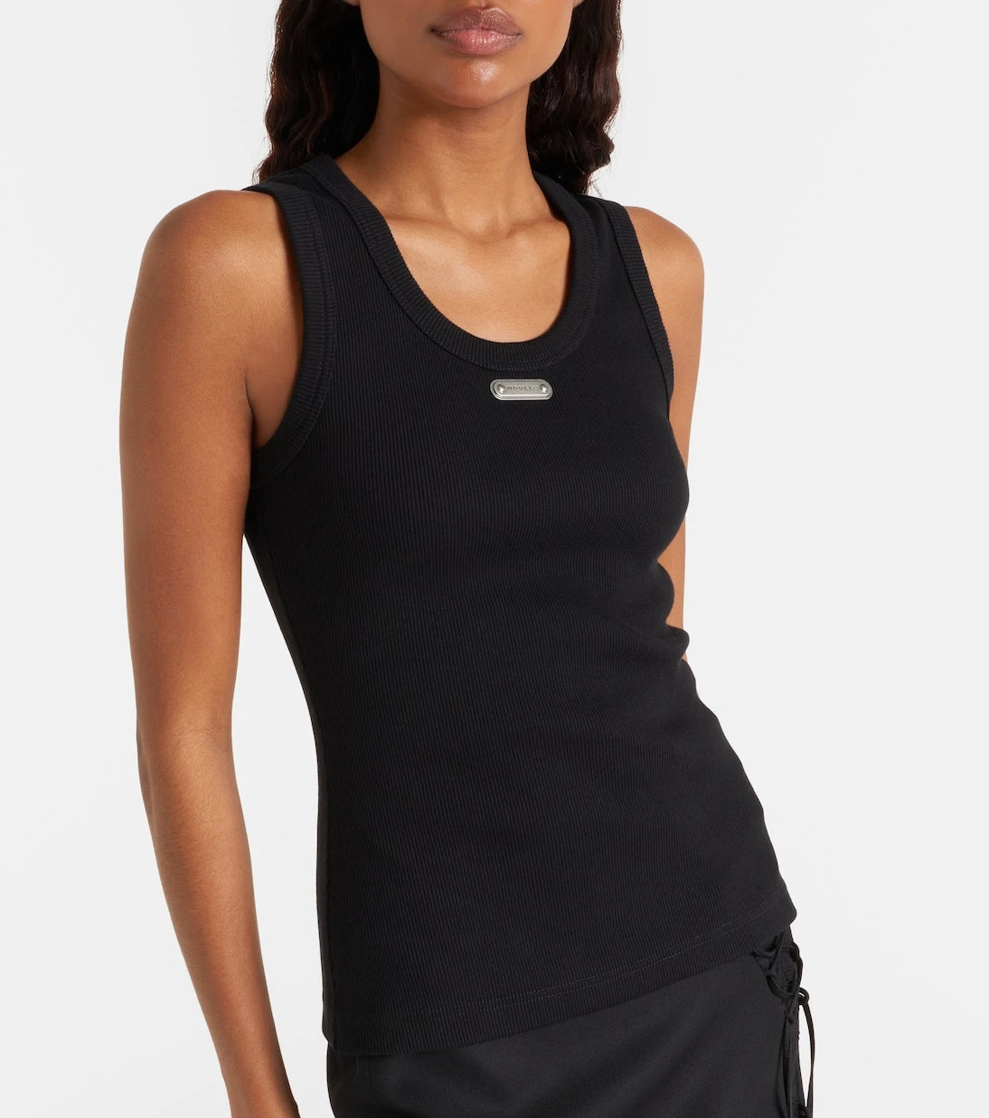McQueen - Logo ribbed-knit tank top