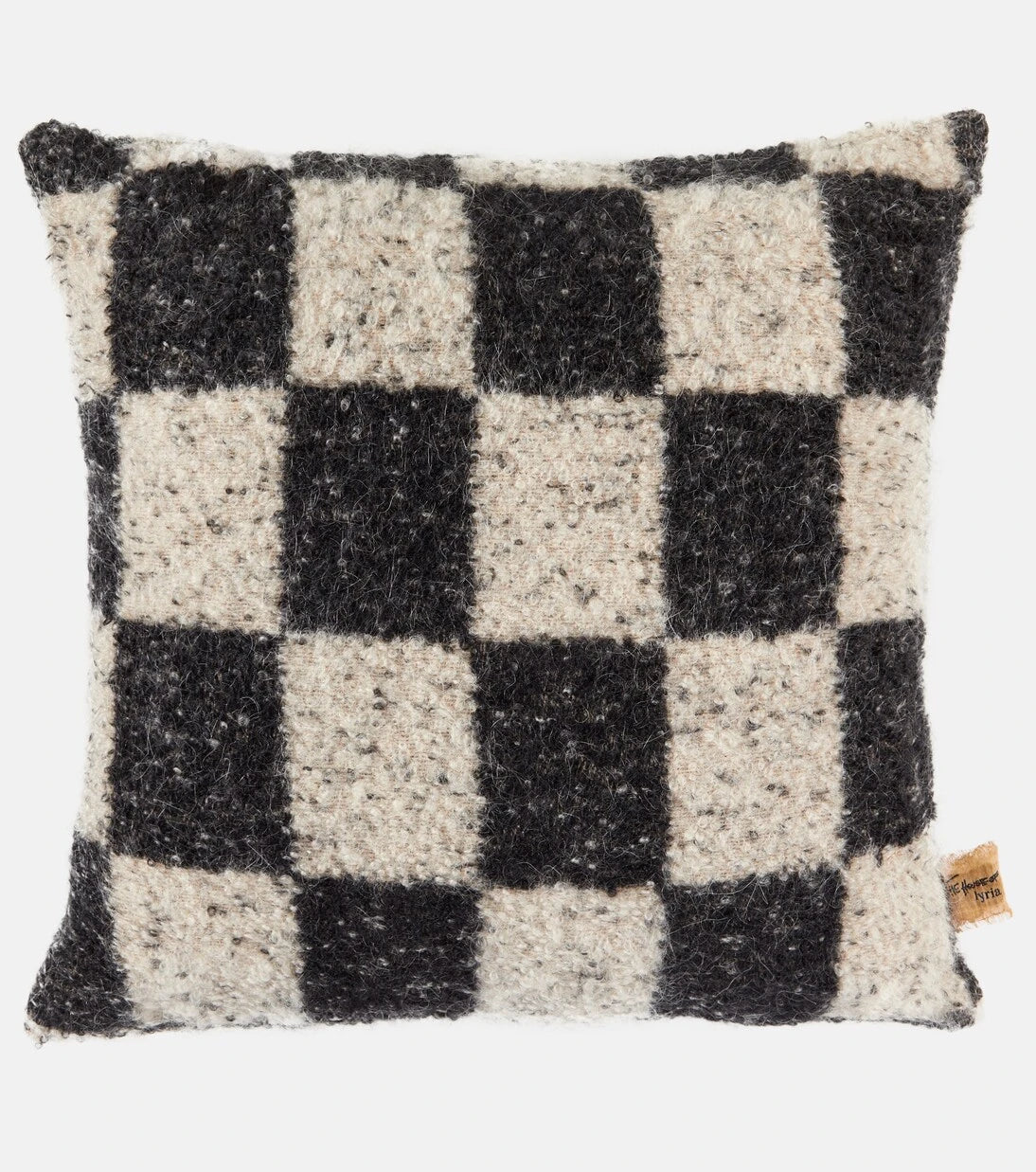 The House of Lyria - Ronce checked wool-blend cushion