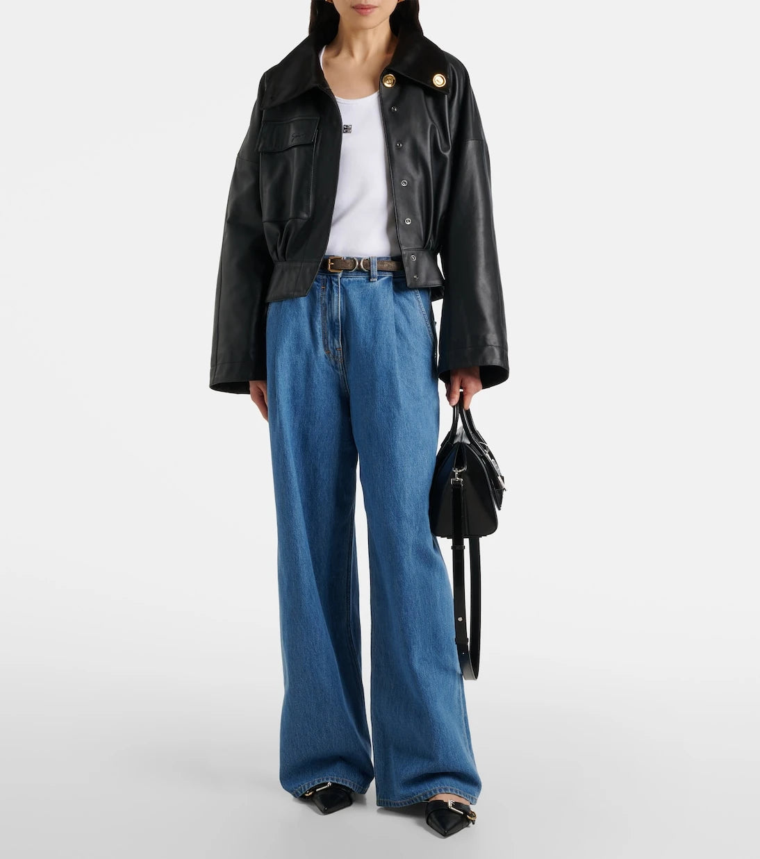 Givenchy - Cropped leather jacket