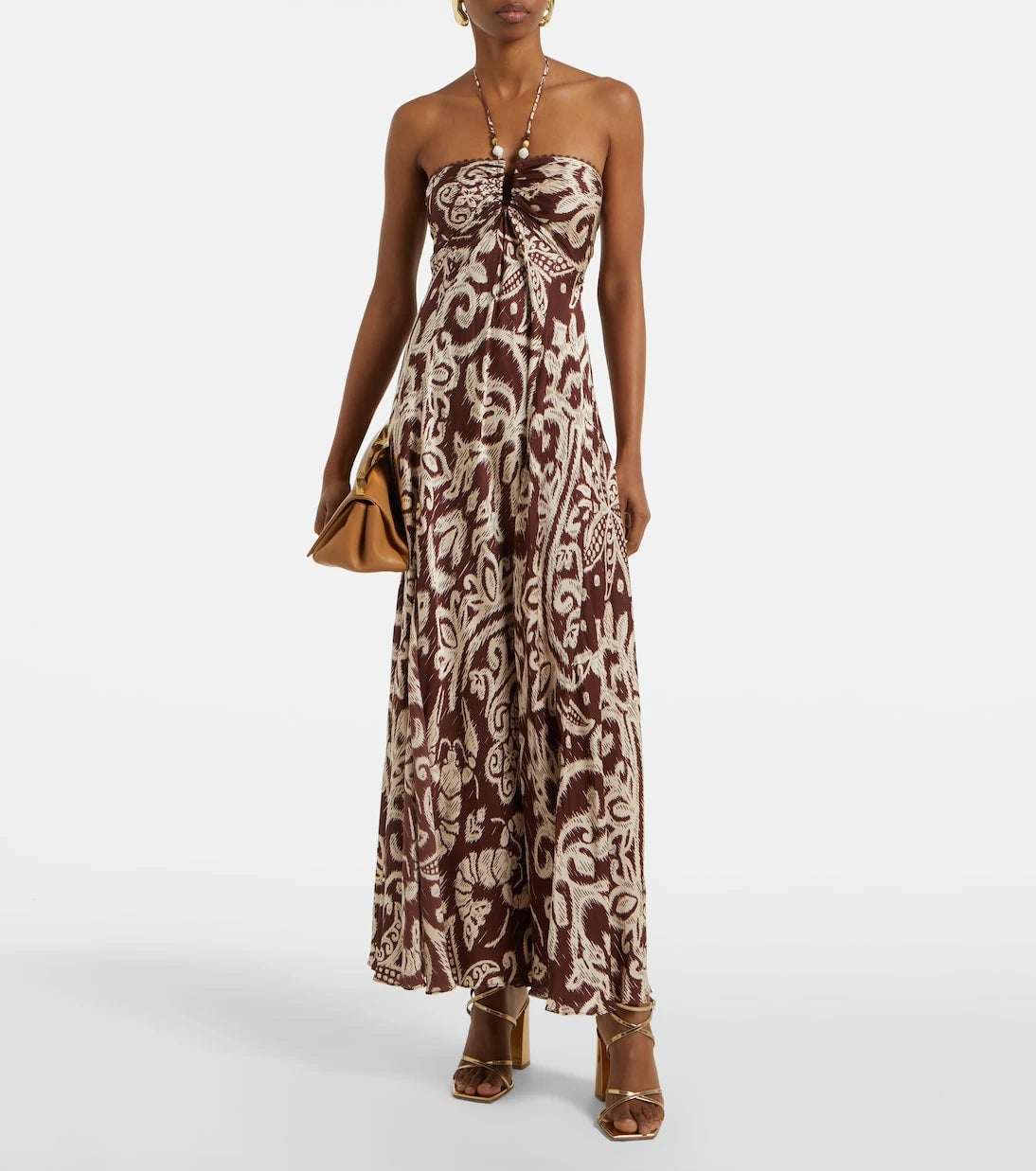 Poupette St Barth - Carla beaded halterneck maxi dress