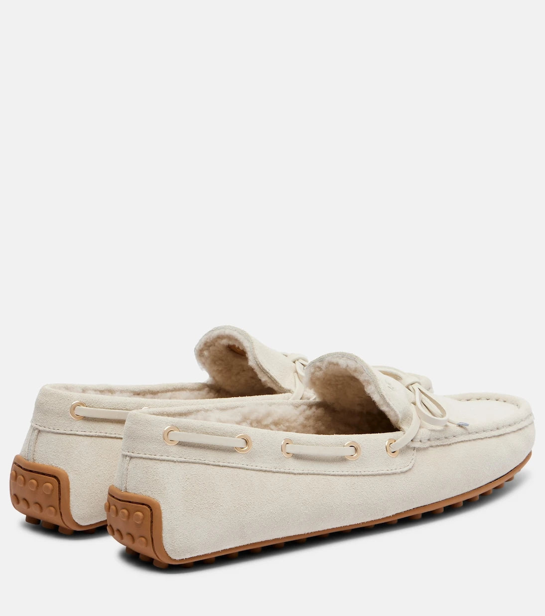 Tod's - Gommino shearling-lined suede boat shoes