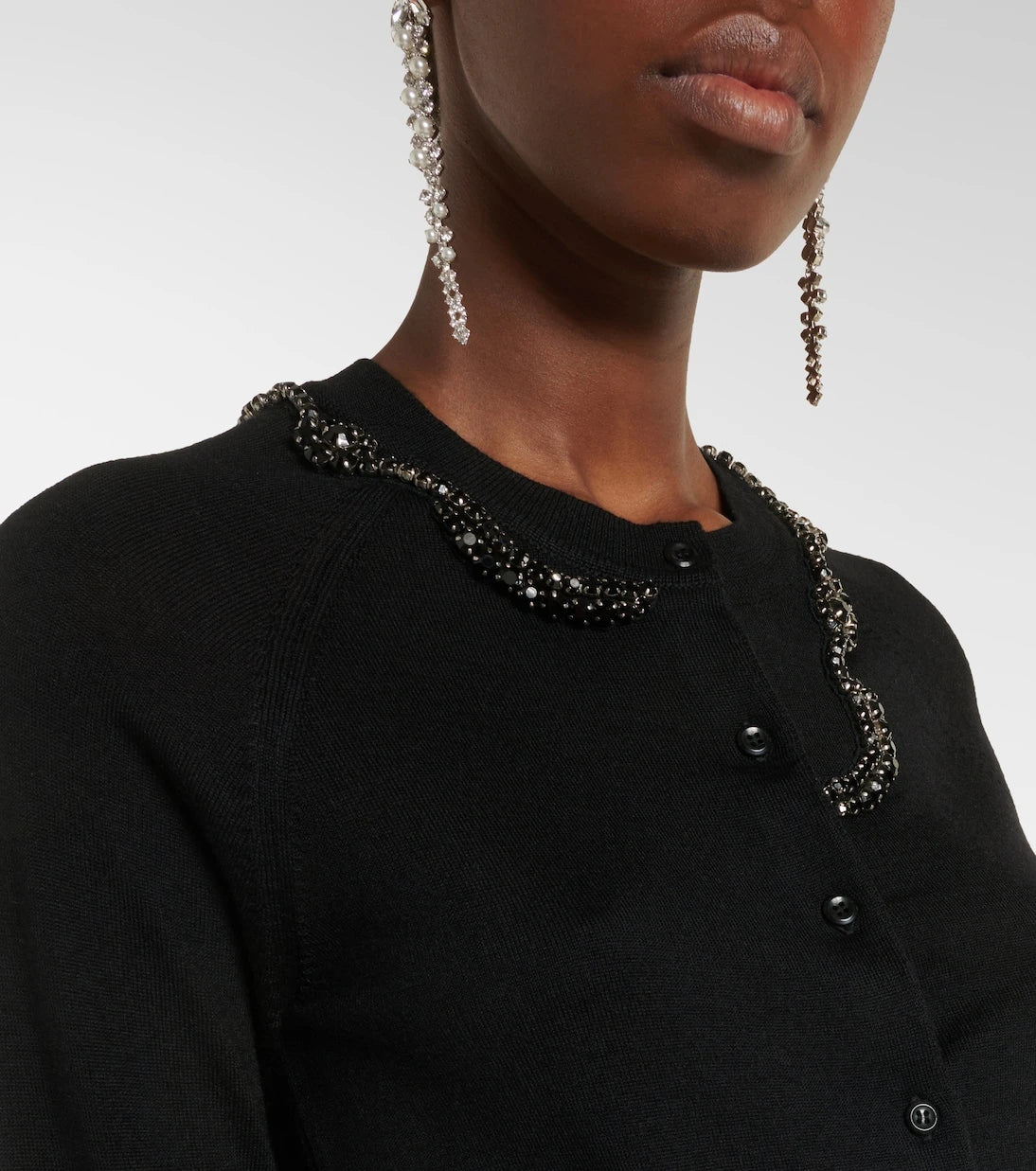 Simone Rocha - Embellished wool and silk cardigan