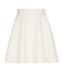 Balmain White Crocodile-Knit Flared Midi Skirt