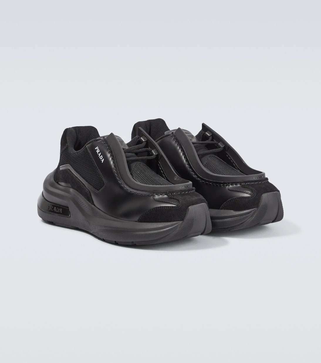 Prada - Systeme leather sneakers