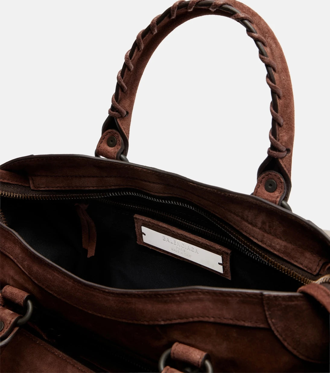 Balenciaga - Le City Small suede top-handle bag