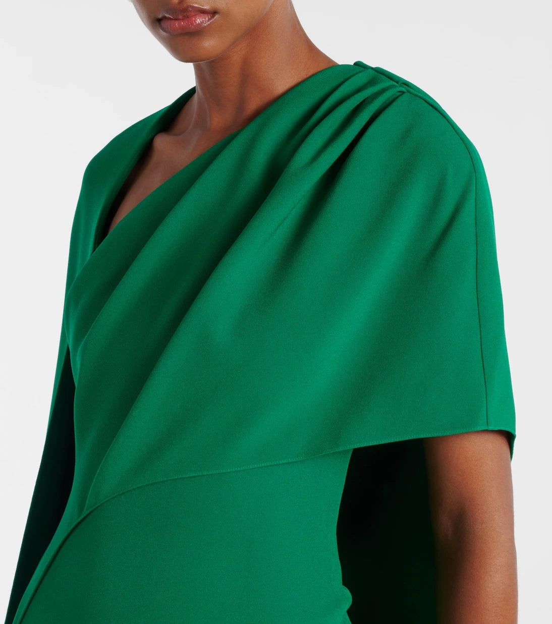 Safiyaa - Caped asymmetric crêpe gown