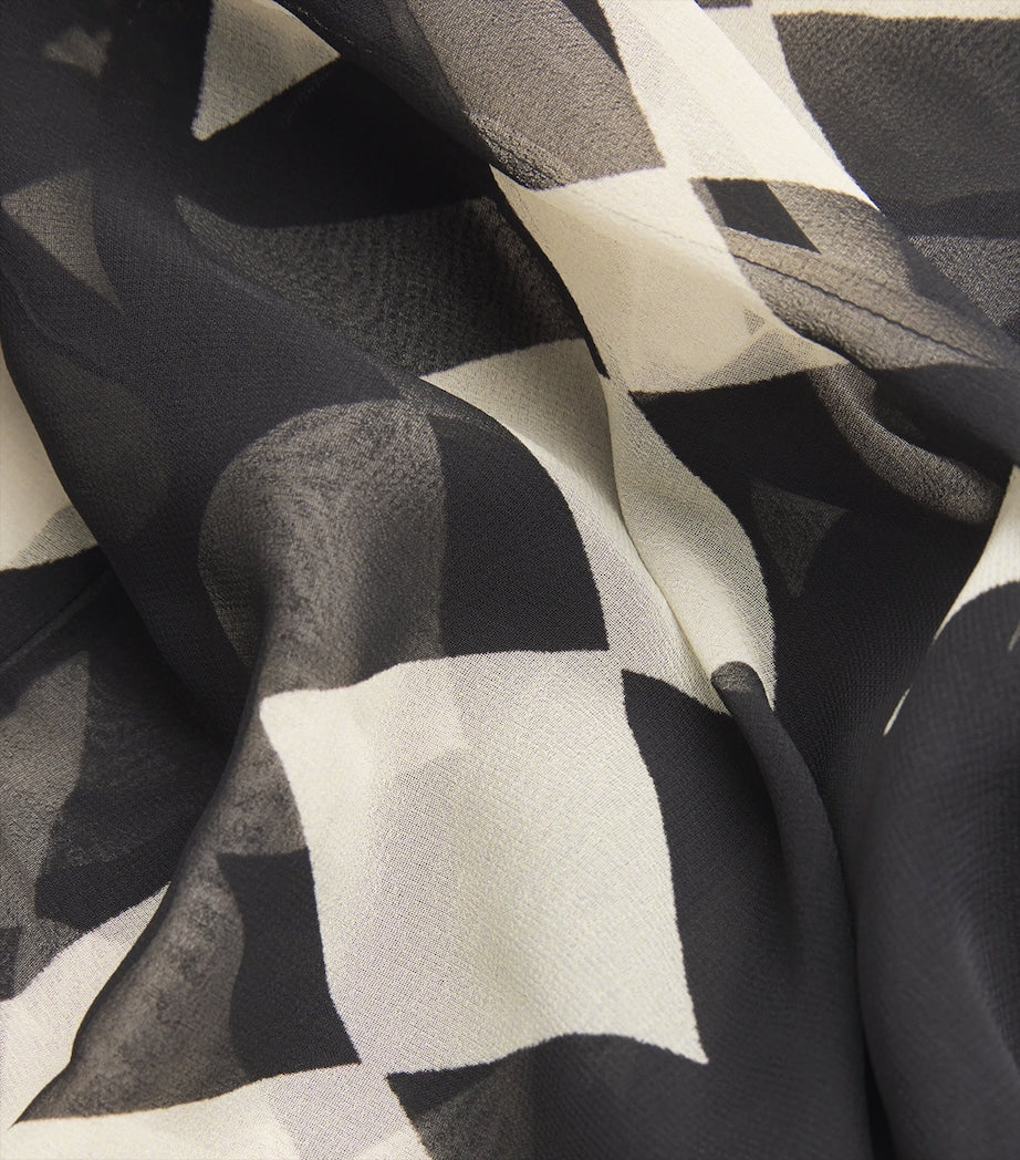 Johanna Ortiz Black Georgette Printed Rapsodia Trousers