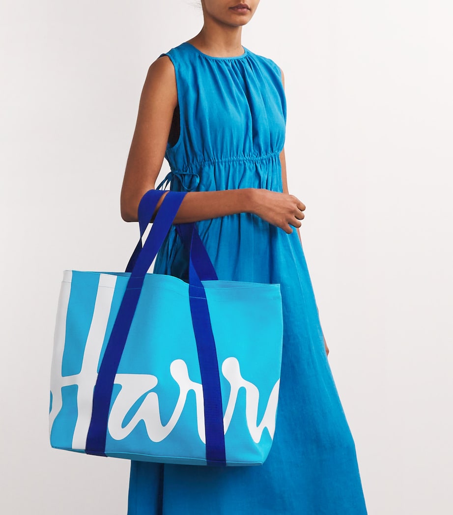 Large Cotton Logo Tote Bag BRIGHT BLUE