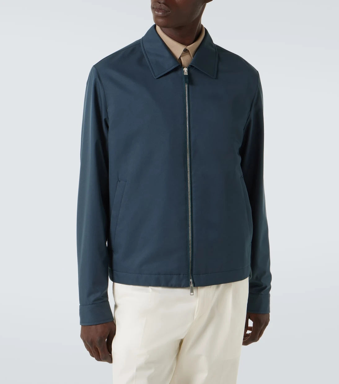 Zegna - Leather-trimmed blouson