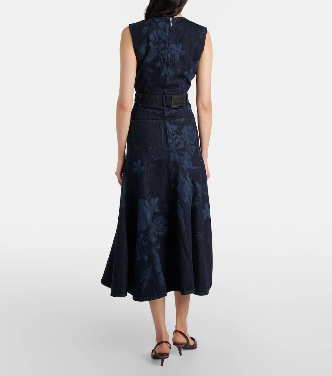 Erdem - Floral denim midi dress