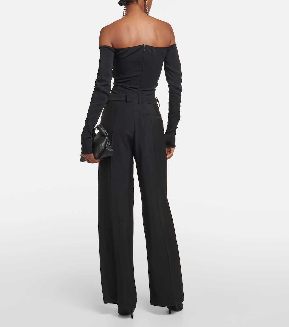 Mugler - Circle off-shoulder cutout bodysuit