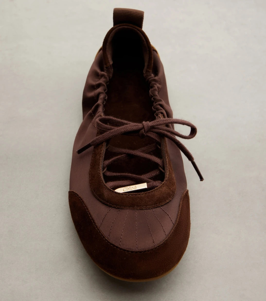 Chloé - Chloé Kick suede-trimmed satin flats