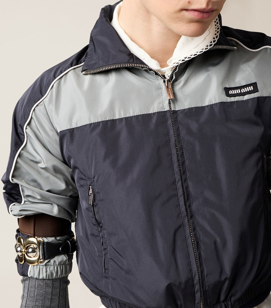 Blue Technical Cropped Jacket