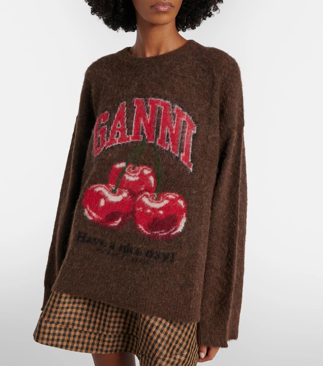 Ganni - Printed alpaca and wool-blend sweater