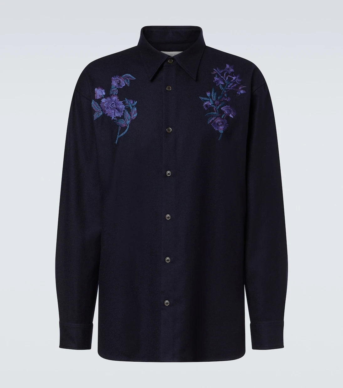 Dries Van Noten - Embroidered wool shirt