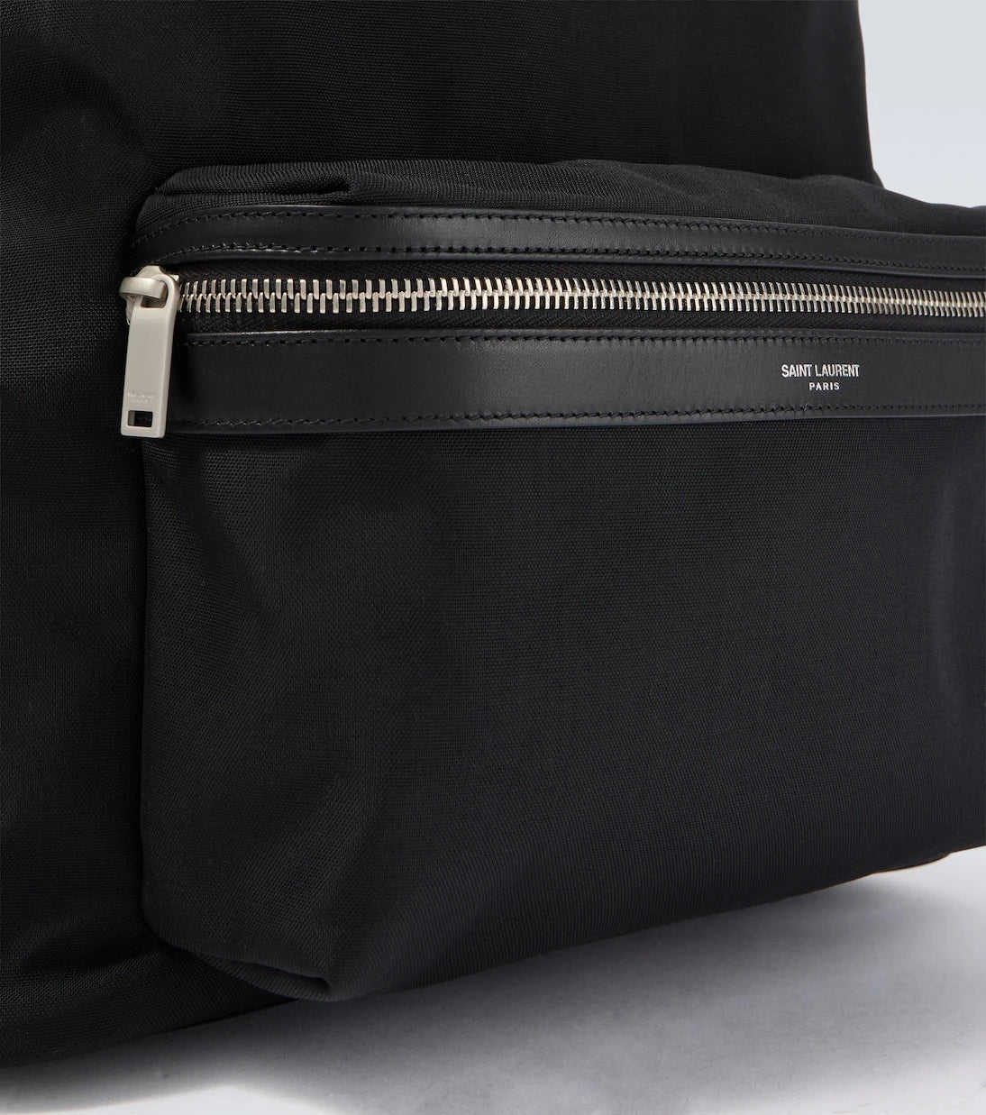 Saint Laurent - City leather-trimmed canvas backpack
