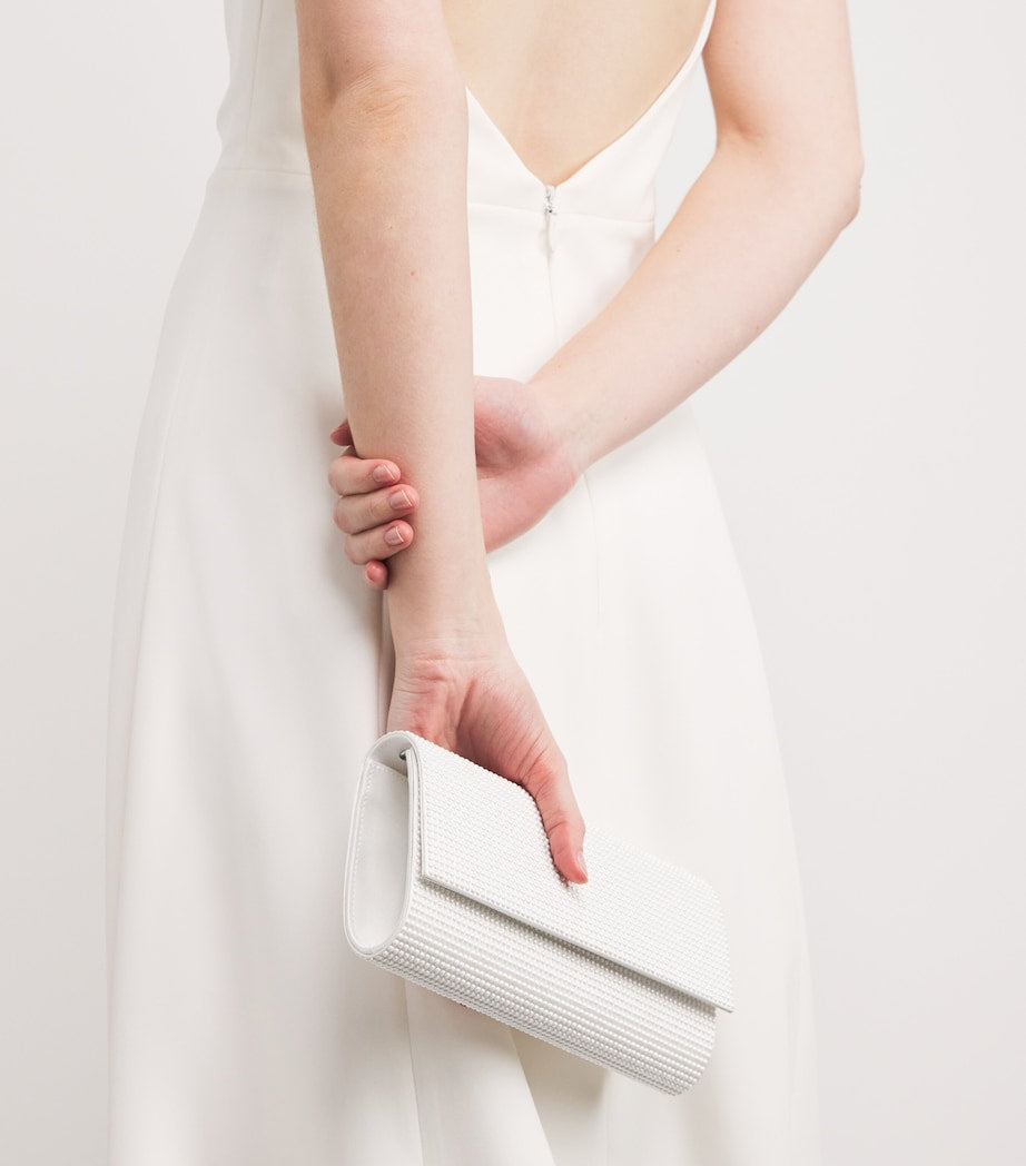 Satin Pearlised Perry Clutch Bag