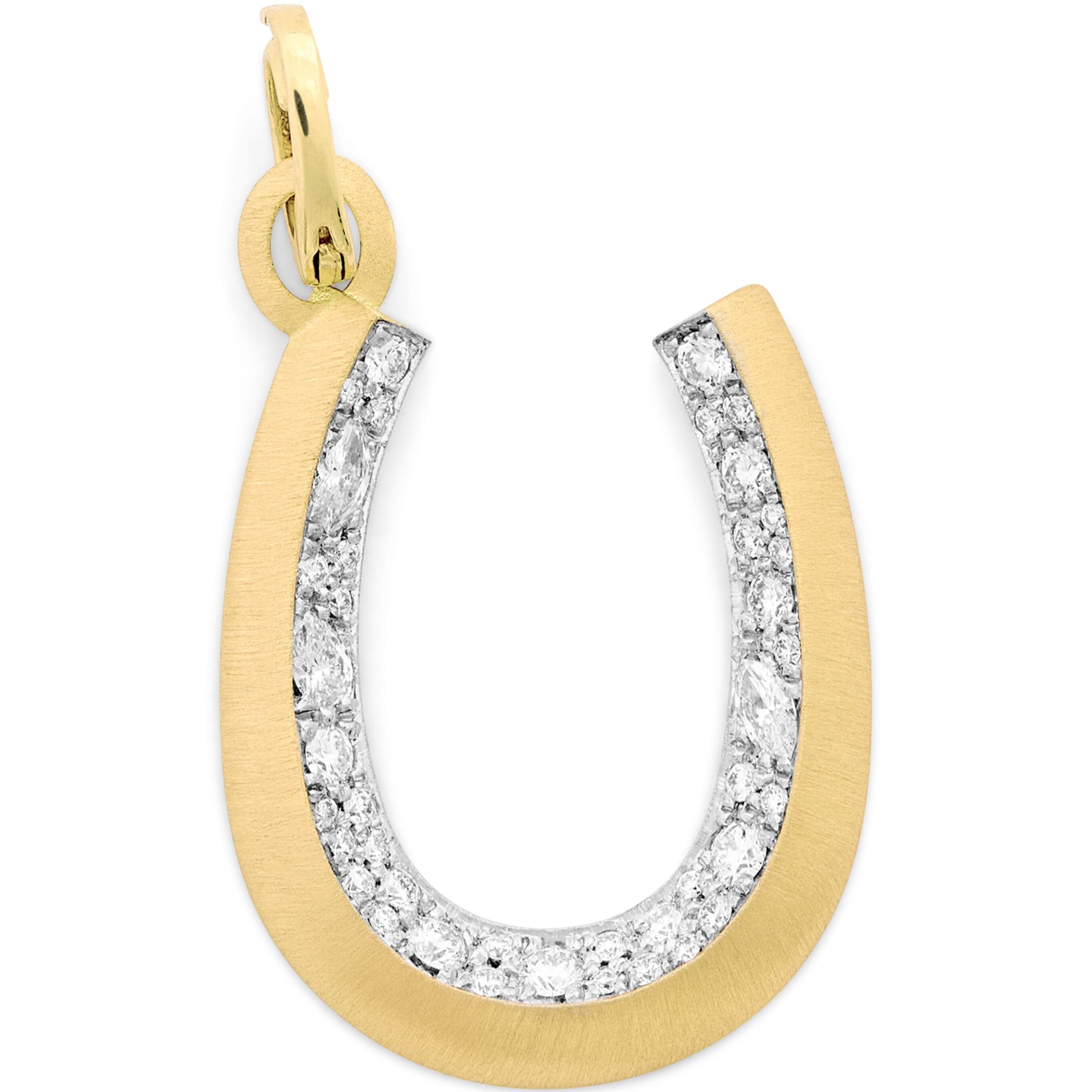 Jade Trau Yellow Gold and Diamond Horseshoe Charm