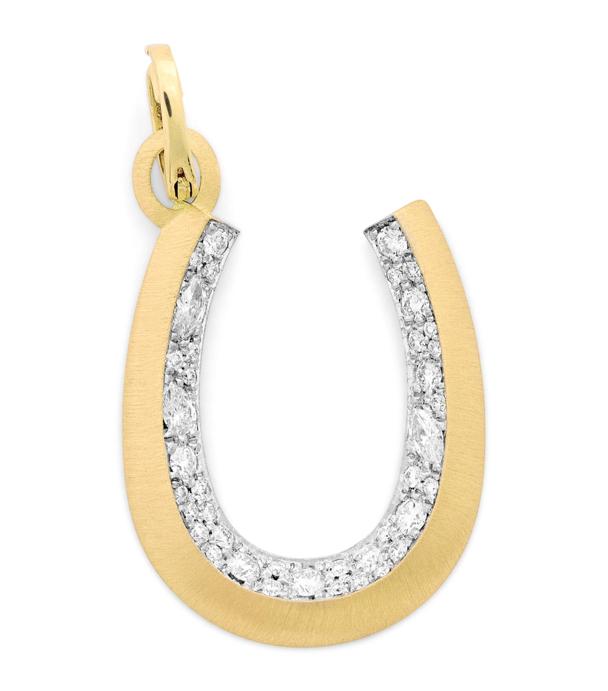 Jade Trau Yellow Gold and Diamond Horseshoe Charm