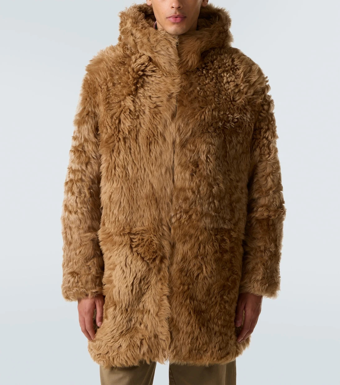 ERL - Hooded shearling coat