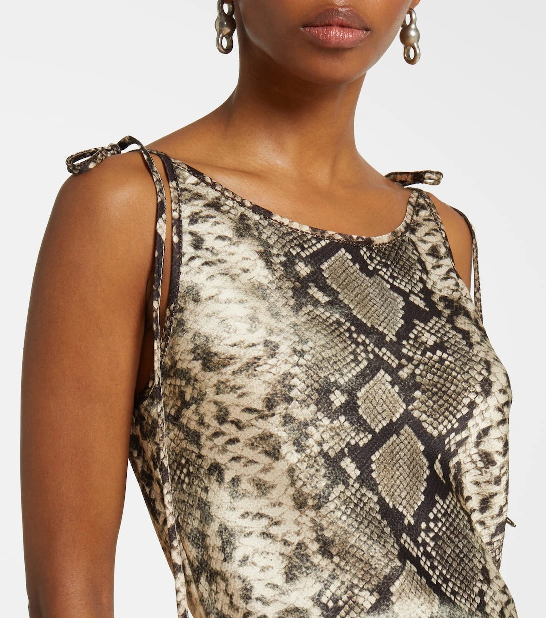 Acne Studios - Dayla snake-print satin midi dress