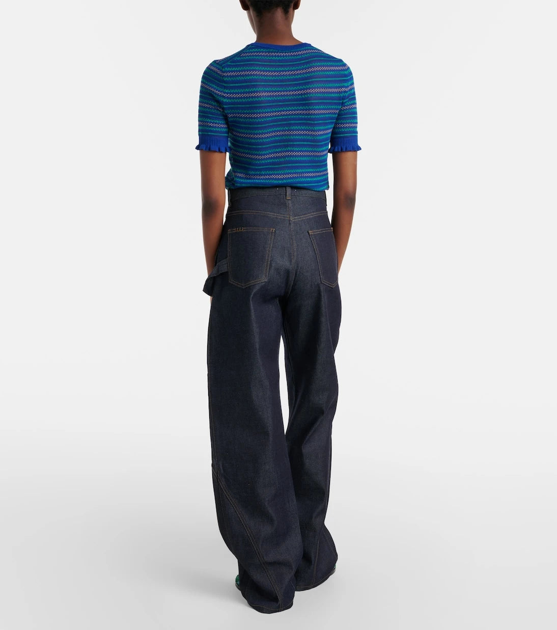 JW Anderson - Embroidered high-rise straight jeans