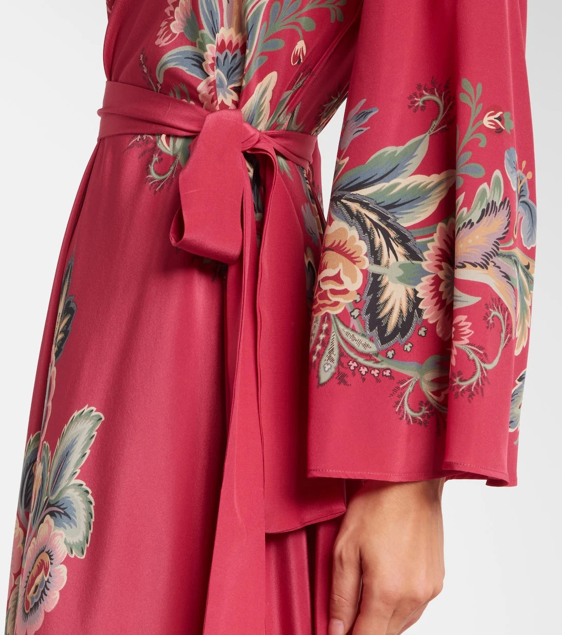 Etro - Belted printed silk maxi dress