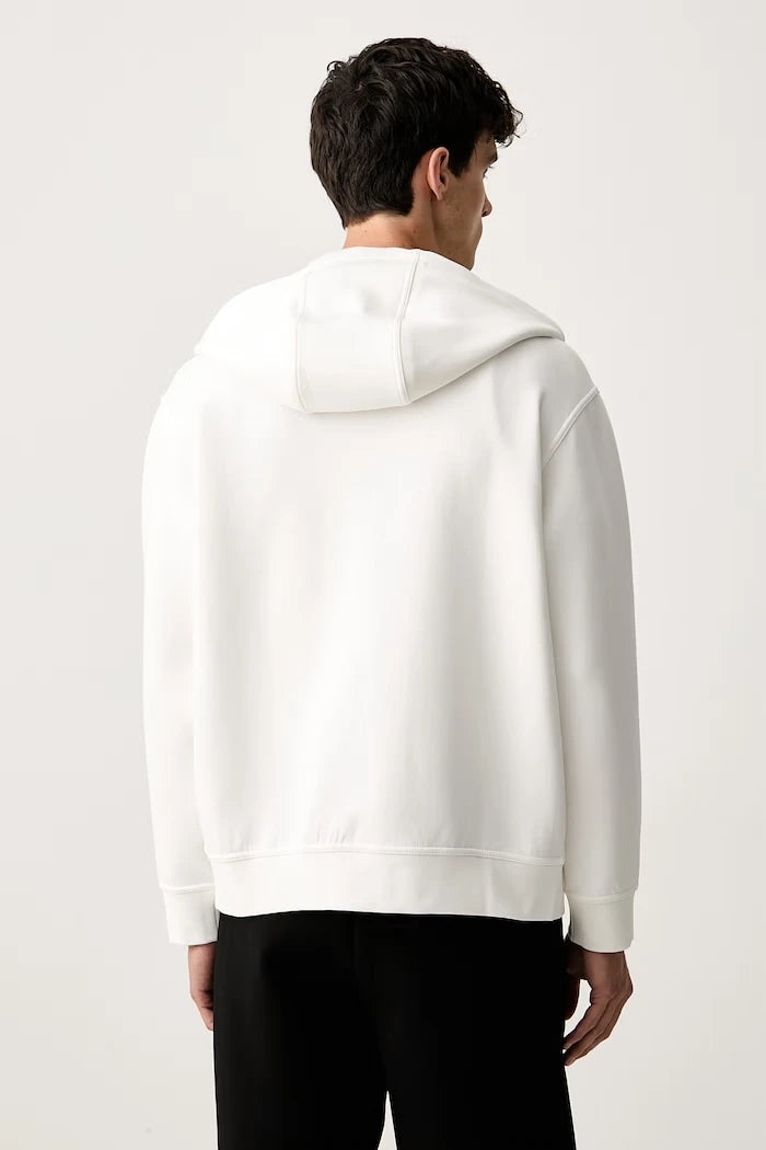 Armani Exchange fermuarlı kapüşonlu erkek pamuklu sweatshirt